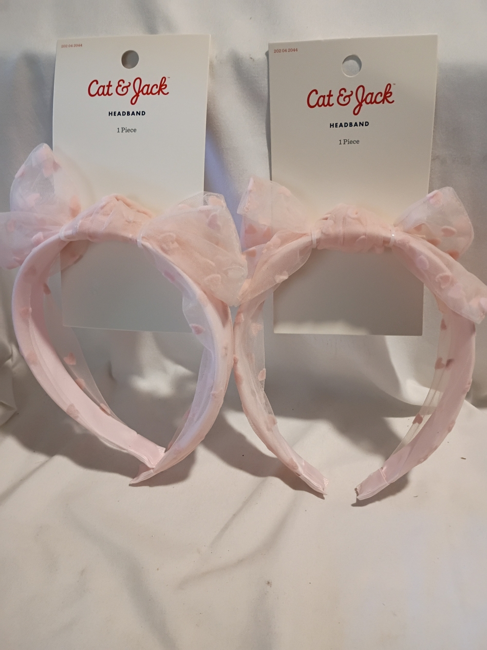 Cat & Jack Light Pink Tulle Bow Headband - Set of 4